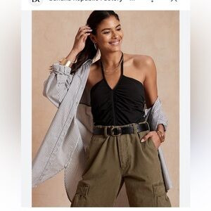 Banana Republic Ruched Knit Cami (Color: Black, Size: XXS)